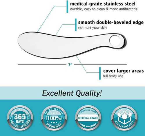 YM & Dancer E58 Gua Sha Tools, Stainless Steel Scraping Massage Tool, IASTM Tools, Myofascial Scraping Tools To Physical Therapy, Scar Tissue and Soft Tissue