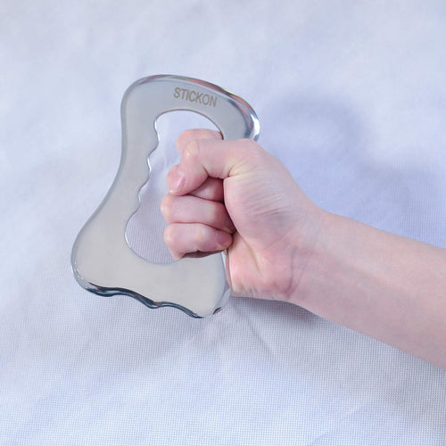 YM & Dancer E117 Stainless Steel Gua Sha Scraping Massage Tool IASTM Tools Great Soft Tissue Mobilization Tool (F Shape)