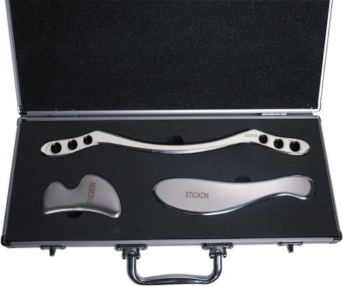 YM & Dancer E117 Stainless Steel Gua Sha Scraping Massage Tool IASTM Tools Great Soft Tissue Mobilization Tool (F Shape)