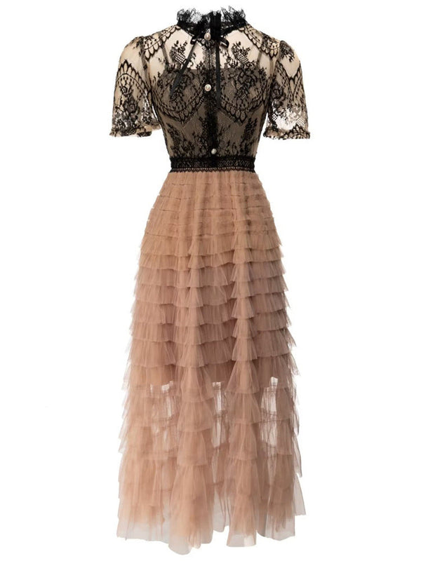Lace Ruffle Tulle Dresses