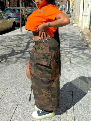Camo Side Slit Bandage Skirts