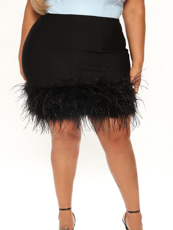 Feather Mini Skirts