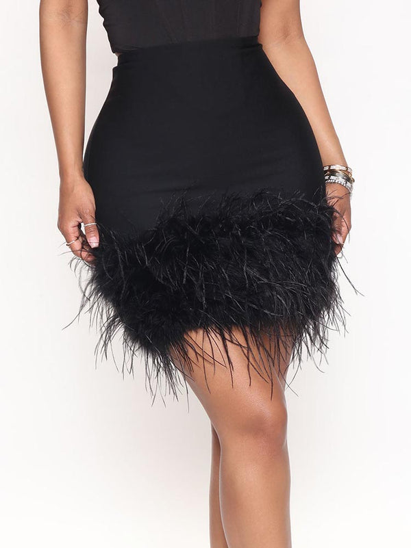 Feather Mini Skirts