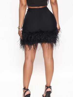 Feather Mini Skirts