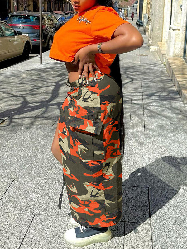 Camo Side Slit Bandage Skirts