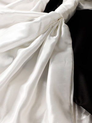 Bow Satin Off Shoulder Dresses