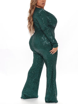 Sequin V Neck Jumpsuit
