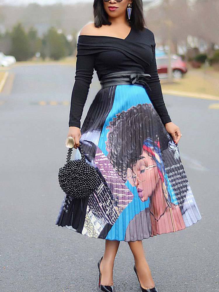 Cartoon Pleated Skirts