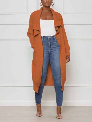 Knitted Solid Open Front Cardigans