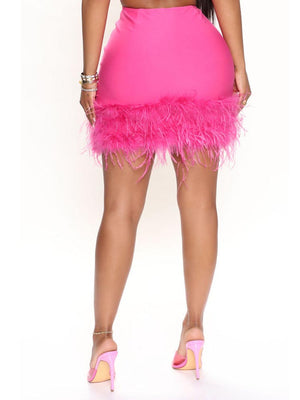 Feather Mini Skirts