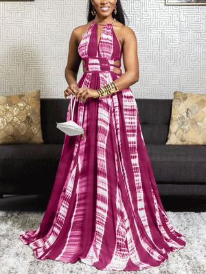 Halter Tie Dye Maxi Dresses