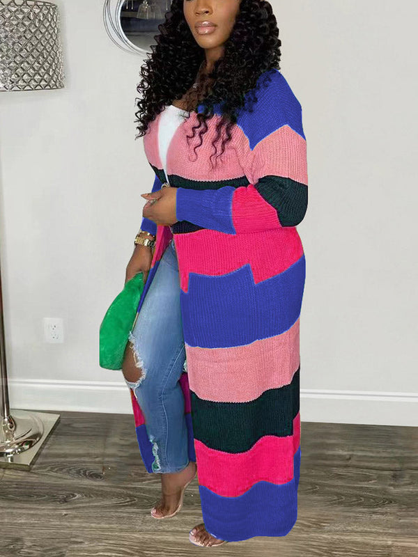 Knitted Color Block Cardigans