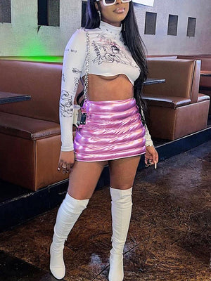 Metallic Mini Skirts