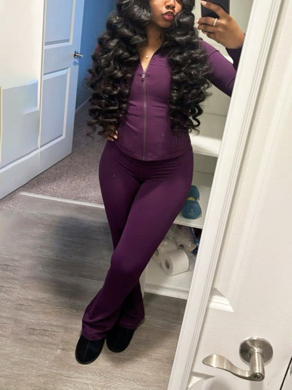 Shape Jacket  Flare Pants Activewear Set