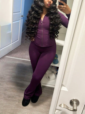 Shape Jacket  Flare Pants Activewear Set
