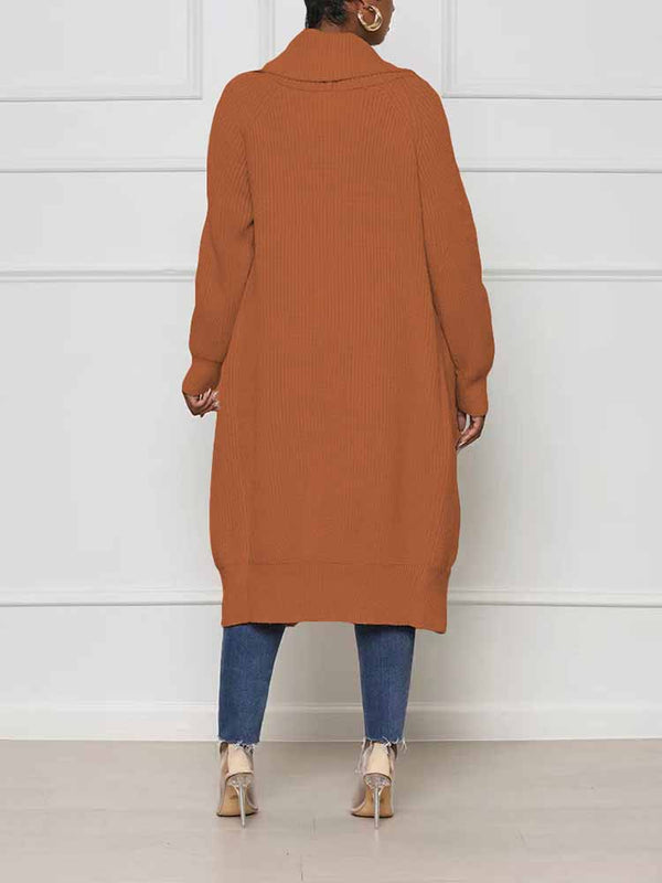 Knitted Solid Open Front Cardigans