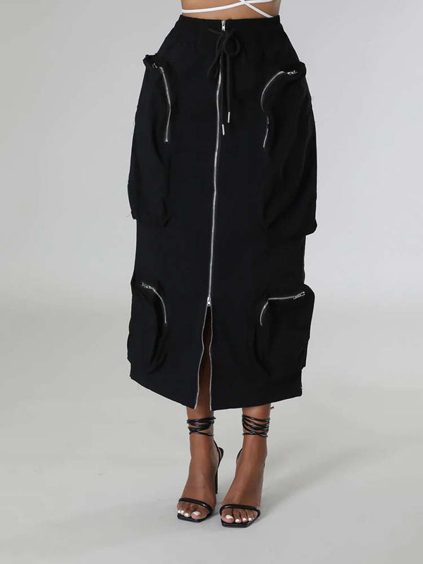 Cargo Pocket Zipper Skirts