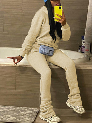 Hoodie Drawstring Pants Set
