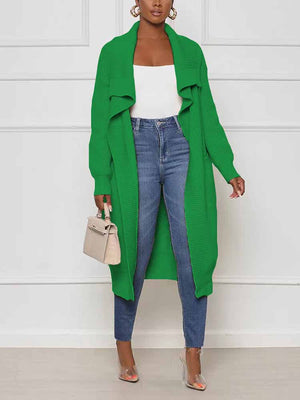 Knitted Solid Open Front Cardigans