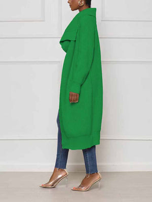 Knitted Solid Open Front Cardigans