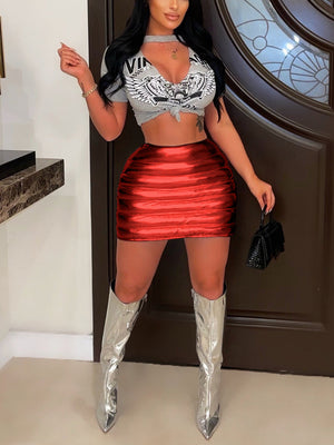 Metallic Mini Skirts