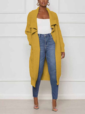 Knitted Solid Open Front Cardigans