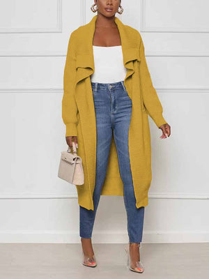 Knitted Solid Open Front Cardigans