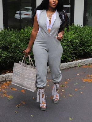 Contrast Stitching Jumpsuits