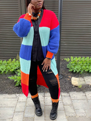 Color Block Knit Cardigans