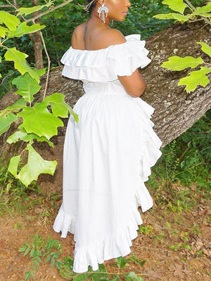 Off Shoulder Ruffled Traling Tops