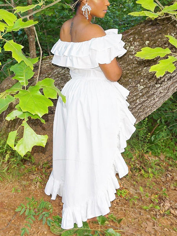 Off Shoulder Ruffled Traling Tops