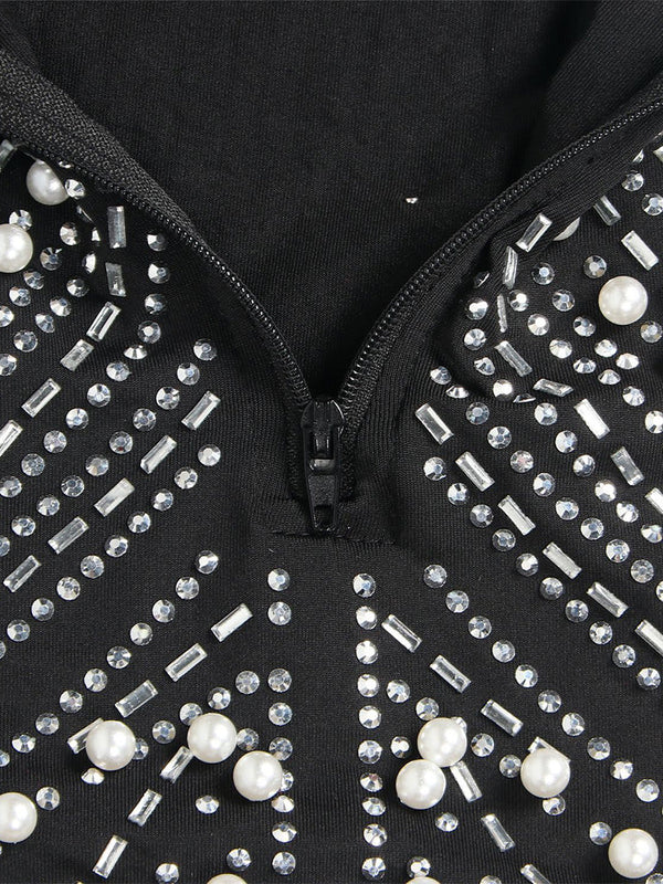 Feather Pearl Rhinestone Dresses