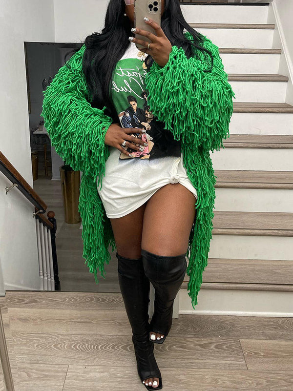 Fringe Knitted Sweater Cardigans