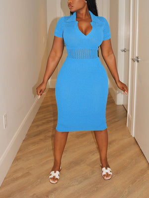 Knit Solid Midi Dresses