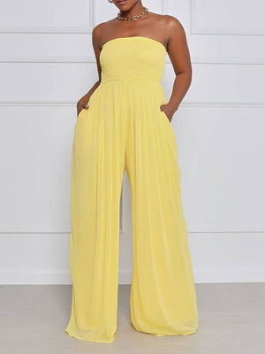 Wide Leg Chiffon Jumpsuits