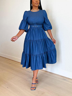 Ruffle Denim Dresses