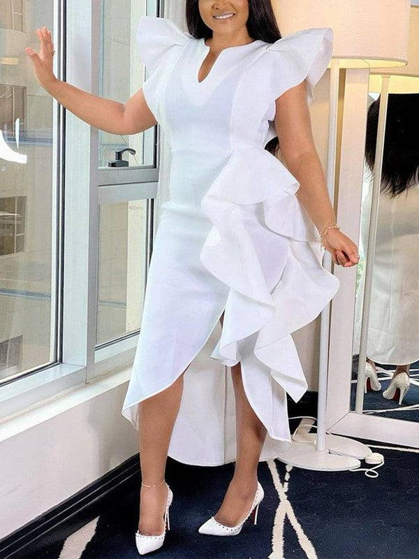 Asymmetrical Solid Evening Dresses