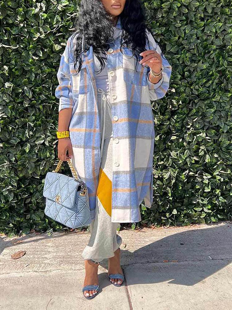 Plaid Button Down Cotton Cardigans