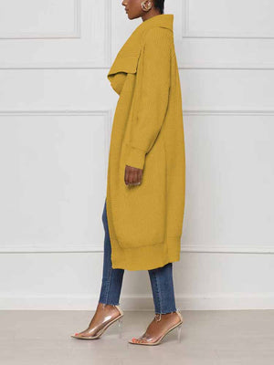 Knitted Solid Open Front Cardigans