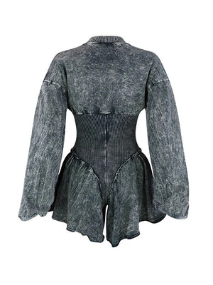 Zipper Corset Rompers