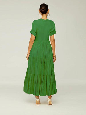 Solid Color Ruffle Dresses