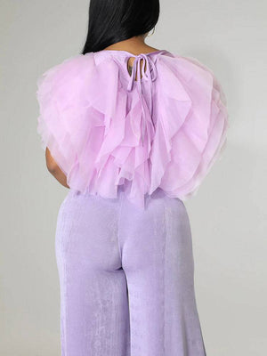 Sleeveless Tulle Tops