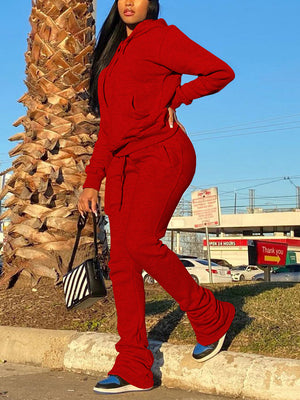 Hoodie Drawstring Pants Set