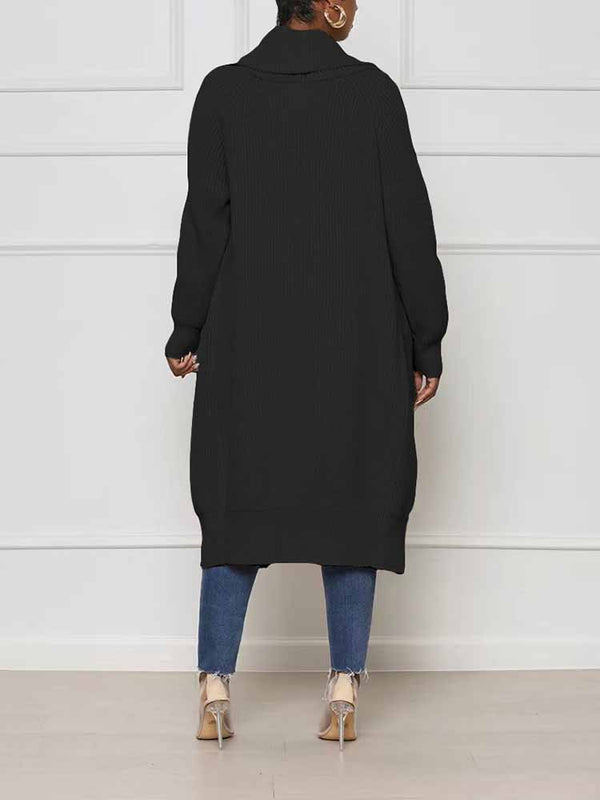 Knitted Solid Open Front Cardigans