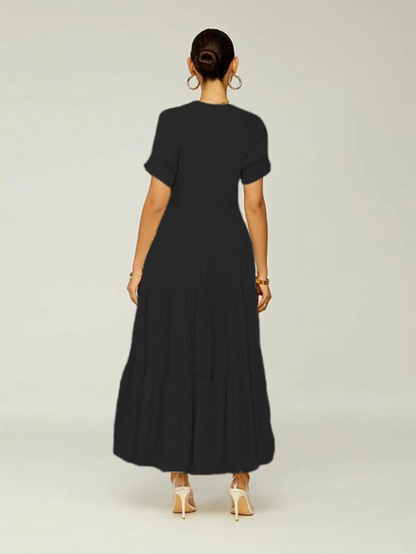 Solid Color Ruffle Dresses