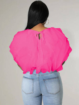 Sleeveless Tulle Tops