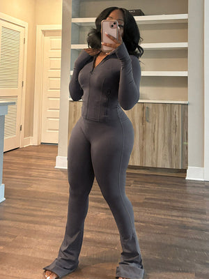 Shape Jacket  Flare Pants Activewear Set