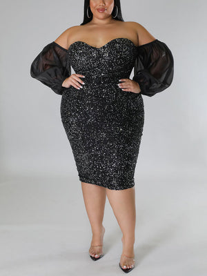 Sequin Tube Midi Holiday Dresses
