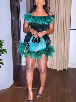 Sequin Feather Party Dresses