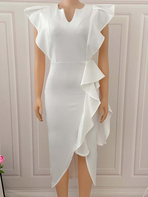 Asymmetrical Solid Evening Dresses